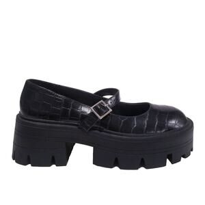 ASOS Design Black Platform Y2K Style Chunky Heels Shoes Lug Sole